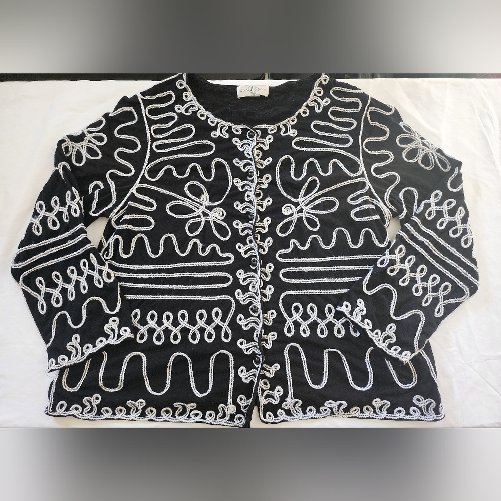 Carlisle Black Jacket with White Embroidery (sz 1X)